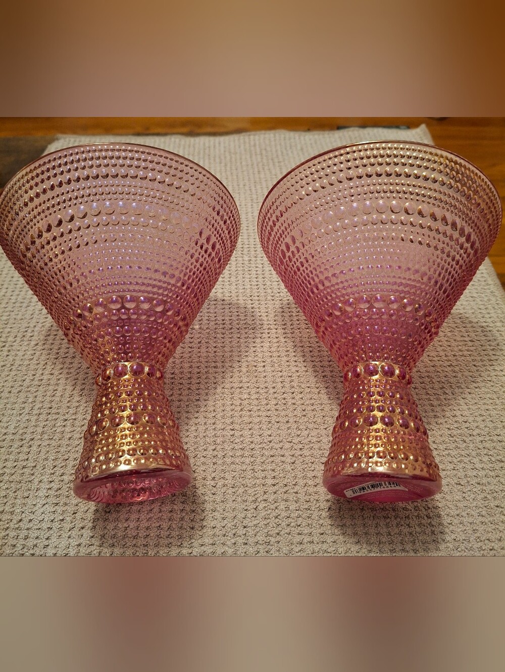 BKLYN Steal Co. Pink, Textured Martini Glasses